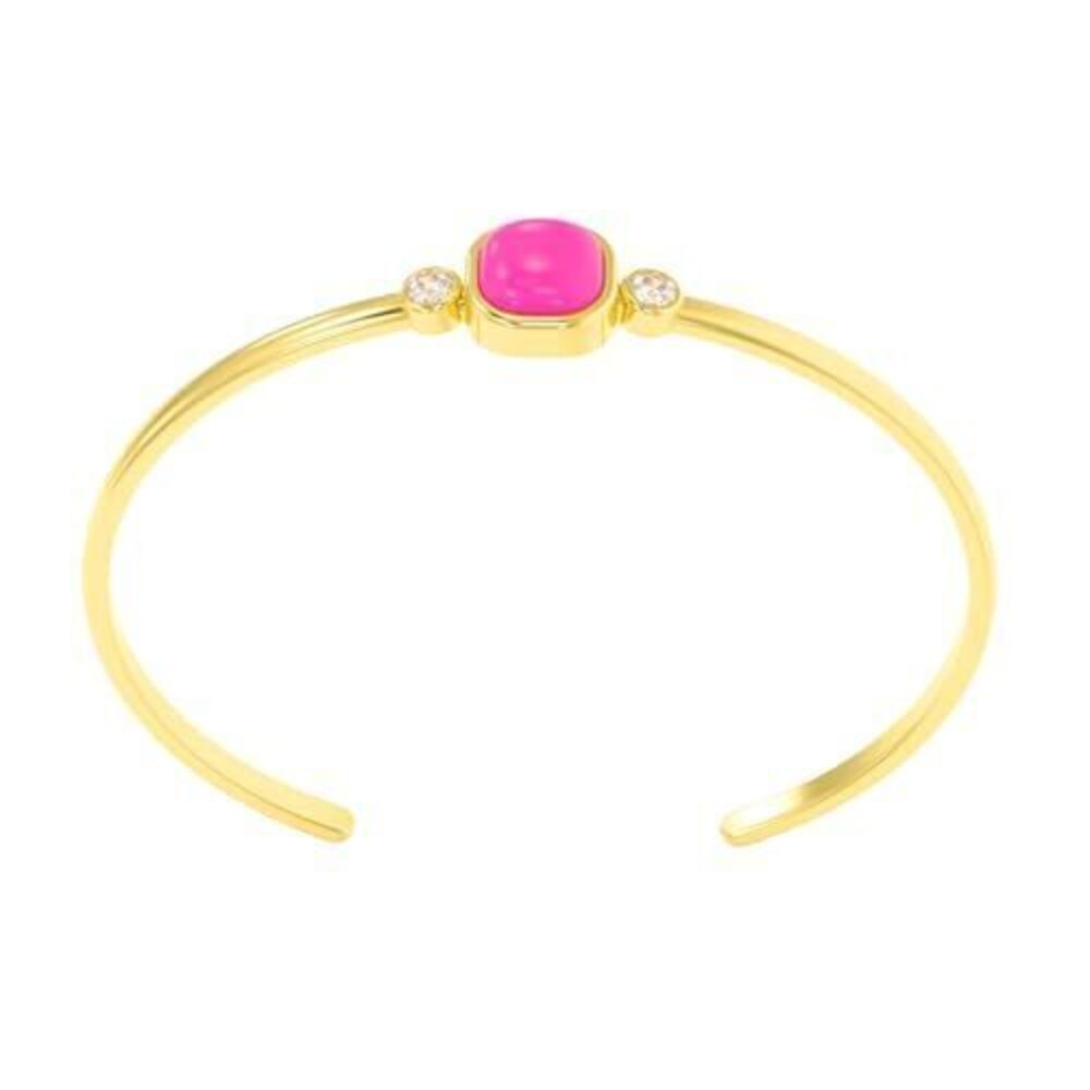 2375 Pink Fuscia Chalcedony Bracelet – 925 Sterling Silver 18K Gold Plated